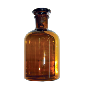 Bomex Laboratory Reagent Bottle, 250ml, Narrow Mouth, with Glass Stopper, Amber, Borosilicate Glass, Each Each