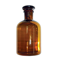 Bomex Laboratory Reagent Bottle, 250ml, Narrow Mouth, with Glass Stopper, Amber, Borosilicate Glass, Each Each