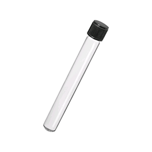 Test Tube, Glass, with SVL Black Phenolic Recyclable Plastic Screw Cap, 14 x 100mm, 100/Pack Pack