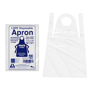 Livingstone Disposable Low Density Polyethylene (LDPE) Aprons Individual Pack