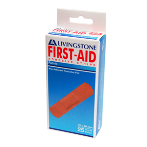 Livingstone Adhesive Fabric First Aid Strips with Pad