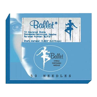 Out of Date, Ballet Electrolysis Needle, Insulated, One Piece, K Shank #2, 50/Box, Price Discounted, While Stocks last Box