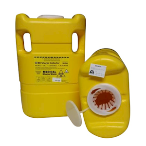 BD Needles Sharps Waste Collector, 8L Capacity, One Piece, Yellow, Each