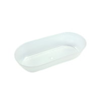 Oval Dish Clear Translucent Recyclable Plastic 800ml, 115x235x50mm , Each Each