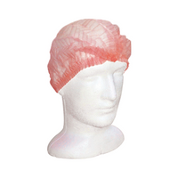 Livingstone Disposable Crimped Hairnet Cap, Red, 24 Inches, Double Elastic, Latex Free, 1,000 Pieces/Carton Carton