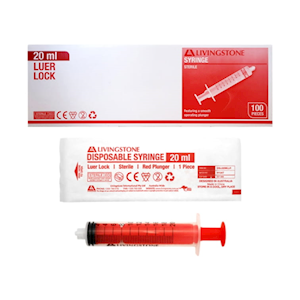 Livingstone Syringes with White Plunger