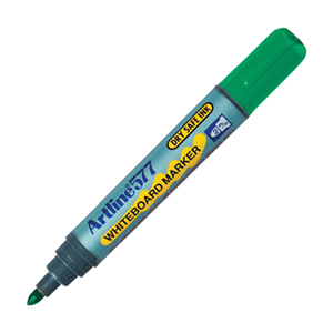 Artline 577 Whiteboard Marker, Bullet Point, 2mm, Green, 12/Box Box