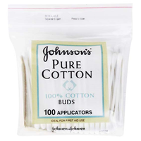 J & J Cotton Buds, Double End, Biodegradable Paper Stem, 100/Pack Pack