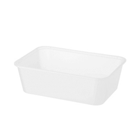 Livingstone Take-Away Rectangular Container, Base, 750ml, Clear, Freezer Grade, Recyclable Plastic, 50/Pack, 500/Carton Carton