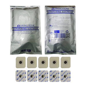 Livingstone ECG Monitoring Electrode, with Foam Tape and Sticky Gel, TGA 463846, 4 x 3.5cm, 50 Pieces/Bag Bag