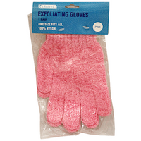 Sofeel Exfoliating Massage Gloves, Nylon, Blue, Fits All Sizes, 2/Pack Pair