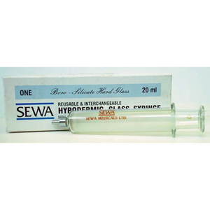 Livingstone Glass Syringe, 2ml, Luer Lock Metal Tip, Concentric Nozzle, Latex Free, Hypoallergenic, Each Each