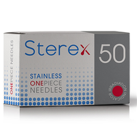 Sterex Electrolysis Needle, 2F, 1-Piece, Stainless Steel, 50 Pieces/Box