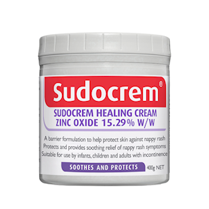 Sudocrem Healing Cream, with Active Ingredient: Zinc Oxide 15.25pct w/w, 400g, Each Each