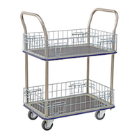 MHA Multi Purpose Cage Trolley, 2-Tier, 740 x 480 x 1010mm, 23kg, 220kg Load Capacity, Each Each
