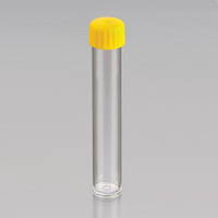 Livingstone Flat Bottom Tube 10ml, 16 x 100mm,Polystyrene, Unlabelled, Yellow Screw Cap, EO Sterile, 100 Pieces/Bag