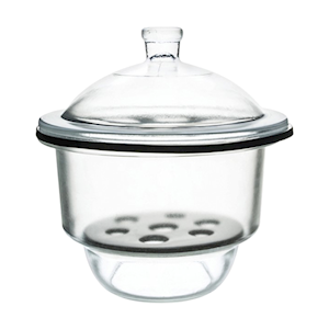 Livingstone Desiccator, Non-Vacuum, with Base, Lid & Perforated Porcelain Plate, 210 x 280(H)mm, Soda Lime Glass, Each Each