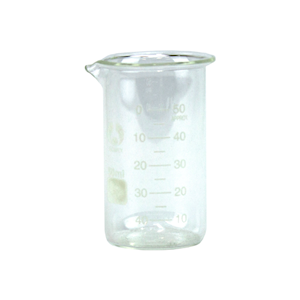 Lincon Beaker, 50ml, Tall Form, Graduated with Spout, Borosilicate Glass, 2 Pieces/Box Box