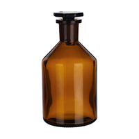 Simax Laboratory Reagent Bottle, 1000ml, Narrow Neck, with Glass Stopper, 29/32 Socket Joint, Amber, Borosilicate Glass, Each Each