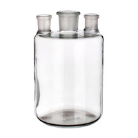 Simax Woulff Bottle with Three Necks, 15,000mL, SJ (1) 50/42, SJ (2) 29/32, 260 x 420(H) mm, Borosilicate Glass, European, Each Each
