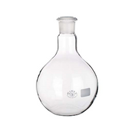 Flat-Bottom Spherical/Boiling Flask, 4000ml, Socket Joint 45/40, 207(D)mm x 300(H)mm, Borosilicate Glass, Clear, European, Each Each
