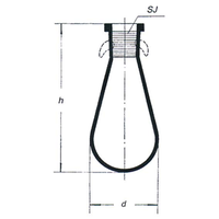Simax Flask, Drop Shaped (Tear-Drop Flask), 25mL, 34(D) x 80(H) mm, Socket Joint 14/23, Borosilicate Glass, Each Each
