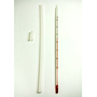 Laboratory Thermometer, Red Spirit, 0 to 50degC, 1deg Division, 155mm Length, Each