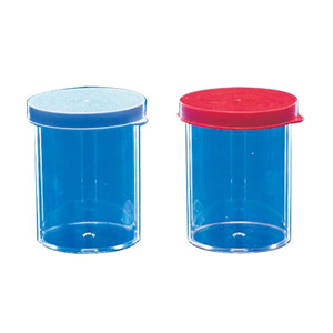 Specimen Container, 60ml, 41 x 57mm, with Press Cap, Sterile, Recyclable Polystyrene, 100/Bag Bag