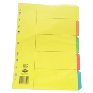 DIVIDER A4 MANILLA 5 TAB INSERTA. WHITE EACH SET Set