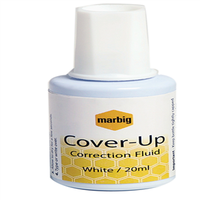 Marbig Cover-Up Correction Fluid White 20 mm Bottle Each Each