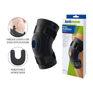 Actimove Sport Knee Stabiliser Horseshoe with Stay, Medium, Black, Each