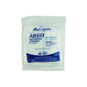 Out of Date, Abdominal Gauze Sponge 22.5 x 22.5cm with Tape Sterile 5/Pack Original Unopened Condition Price Discounted While Stocks last Pack