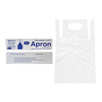 Livingstone Disposable Apron, 85 x 130cm, Recyclable LDPE, Bib Type, Perforated, White, 100/Roll Roll