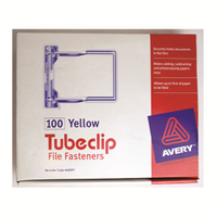 Tubeclips File Fastener Yellow Complete, 100/Box Box