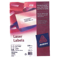 Avery Laser Address Labels, L7169, 4UP, 99.1 x 139mm, White, 100 Sheets/Pack Box