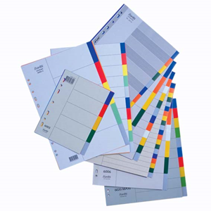 DIVIDER A4 COLOURED 10 PAGES PACK Pack