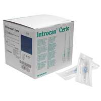 B. Braun Introcan Certo IV Catheter, 22 Gauge x 25mm or 1 Inch, Blue, 50/Box Box