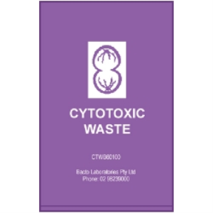 Livingstone Cytotoxic Waste Bags, 60 x 100cm, 70 Litres, Purple, Loose Each