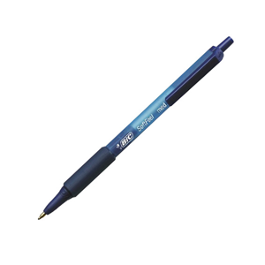BIC Softfeel Retractable Pen, Medium, Blue, 12/Pack Each