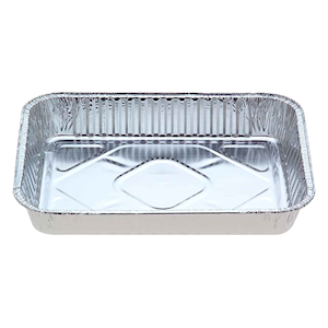 Confoil Shallow Foil Tray, Oblong, Silver, 400 Pieces/Carton Pack