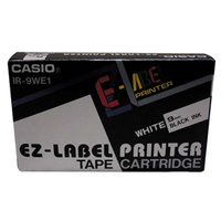 CASIO LABELLING TAPE 9MM BLK/WHITE EA Each
