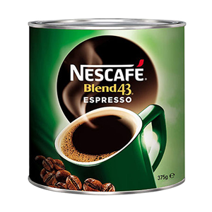 Nescafe Blend 43 Espresso Coffee, 375 Grams, Tin Can, Each Tin