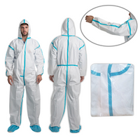 Safeplus Coverall Protective Suit with Hood, Type 4, 5, 6, 63gsm, Extra Large, White, Microporous, Disposable, 1/Pack Pack