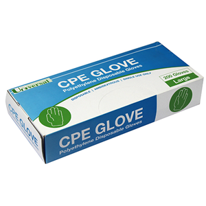 Universal Disposable Cast Polyethylene (CPE) Gloves, Large, Embossed, Ambidextrous, Recyclable, 200/Box Box