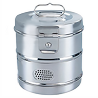 Livingstone Dressing Drum, 11 x 9 inches height, Suitable for 21L, Slotted Belt with Clamp, Perforated, Stainless Steel, Each Each