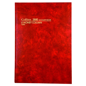 ACCT. BOOK RED H/COVER 3880 84LF A4 6 M/C EACH Each