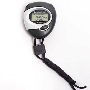 Digital Stopwatch Timer, Black, Each Each