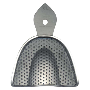 Asa Inox Permalock Dental Impression Trays, Perforated, 74 x 57mm, Retention Rim, Lower, Medium, Stainless Steel, Each
