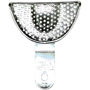 Asa Inox Permalock Dental Impression Trays, Perforated, 74 x 57mm, Retention Rim, Lower, Medium, Stainless Steel, Each