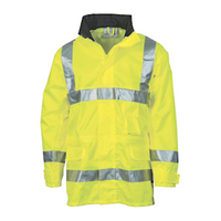 DNC Workwear High Visibility Breathable Rain Jacket with 3M Reflective Tape, Model 3871, Size Extra Large, Each Each